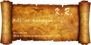 Kósz Rozanna névjegykártya